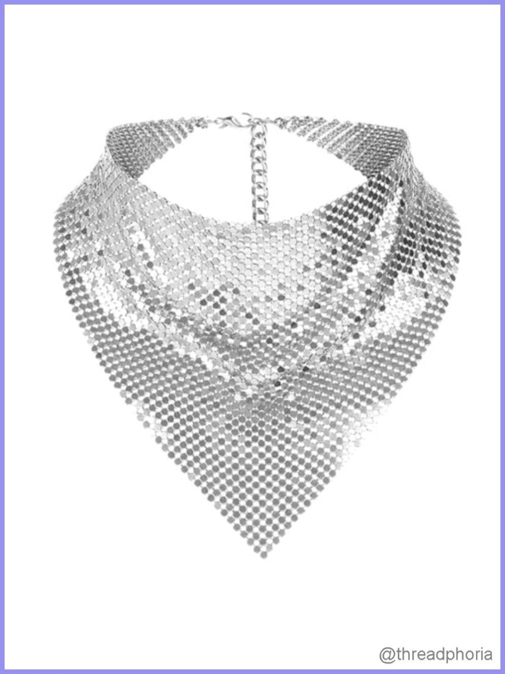 Shiny Sequins Scarf Necklace Women's Punk Bling Triangle Fashion Accessory